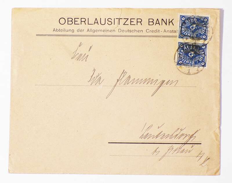 Oberlausitzer Bank alter Werbe Brief 1922  