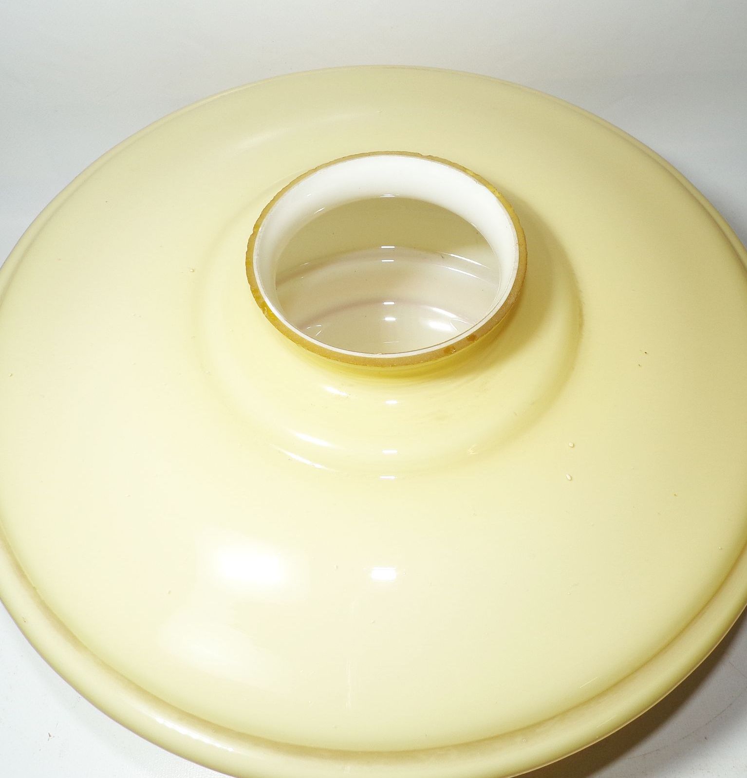 Alter Lampenschirm geschlossene Schale beige Floral 1940 1950er Ersatzschirm