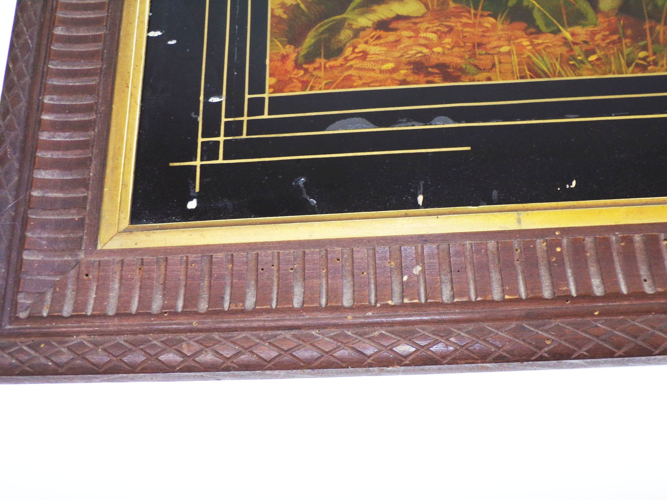 Altes Bild Stülpner Karl Jagdszene um 1900 Hinterglas Druck Siebdruck 