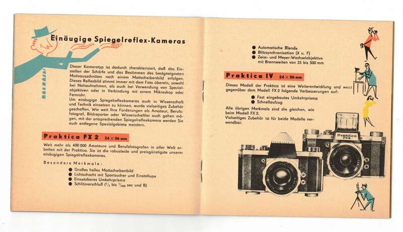Prospekt Jedem seine Kamera Kinowerke Dresden Fotoapparat 1959 DDR 
