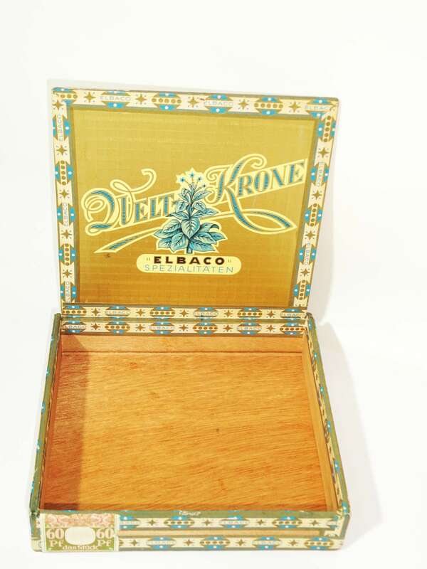 Alte Zigarrenkiste Elbaco Weltkrone 1920er 1930er