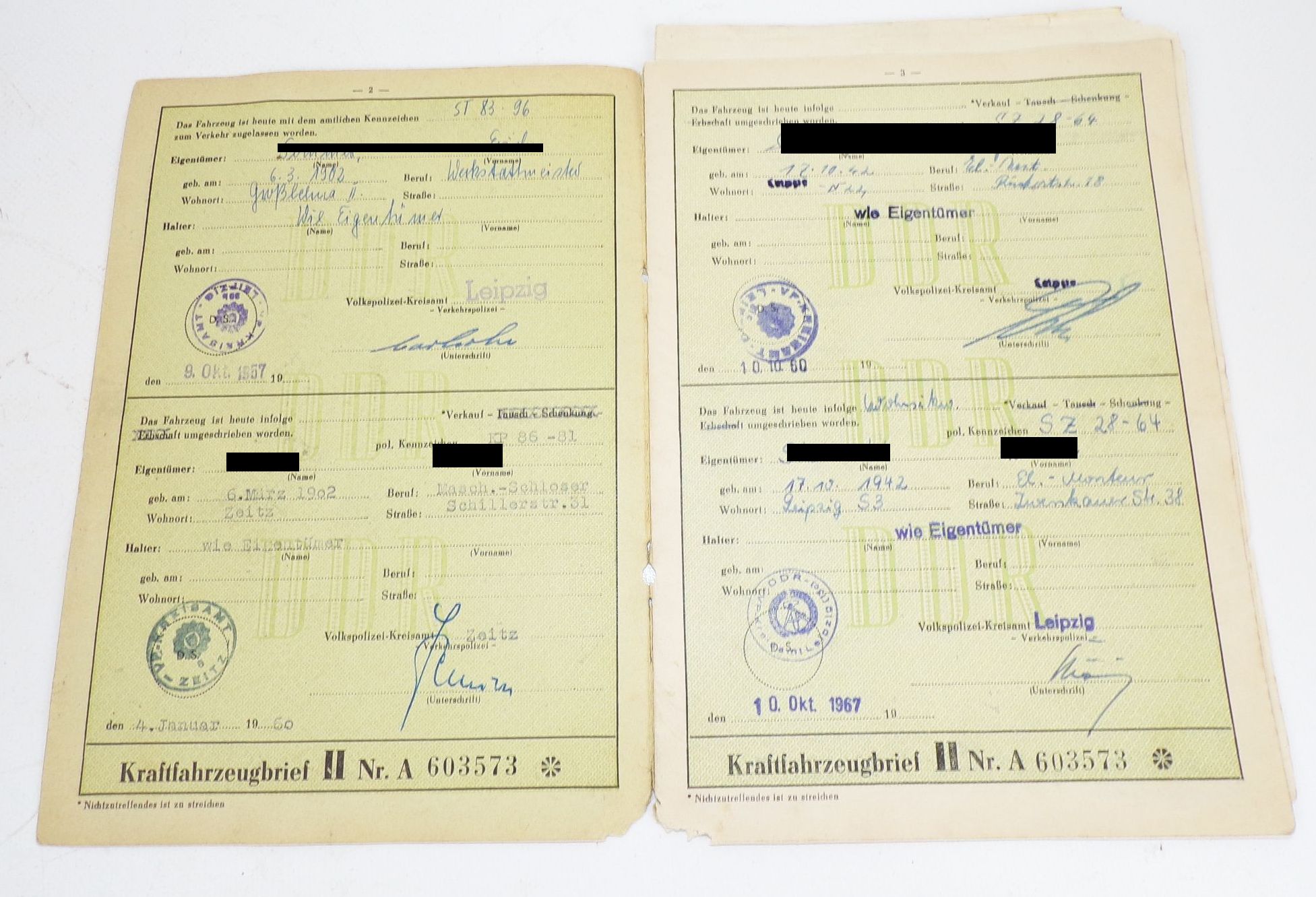 DDR Kfz Brief Wiesel IWL SR56 Motorroller BJ 1957 