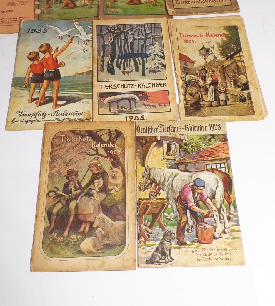 Tierschutz Kalender 1903 1904 1906 1911 1912 1914 1915 1916 1925 1927 1928 1935 1942