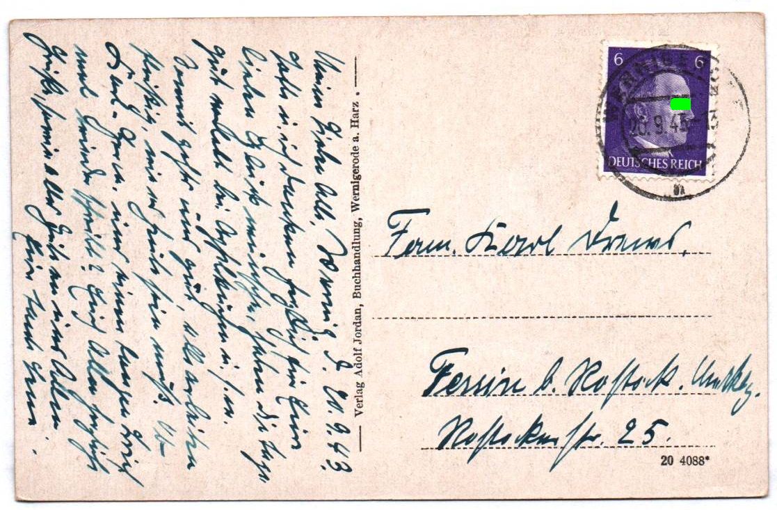 Ak Wernigerode Haus Gadenstedt 1943