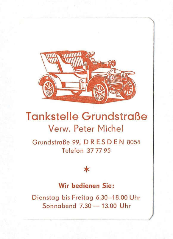 Karte Kalender 1989 Tankstelle Grundstraße Dresden Kalender Werbekarte