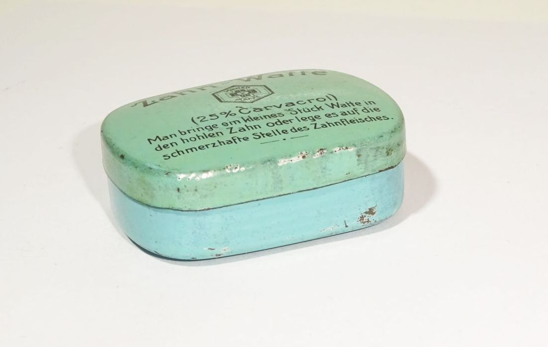 Alte Blechdose Zahn Watte Zahnarzt Drogerie Apotheke 1920er 1930er 