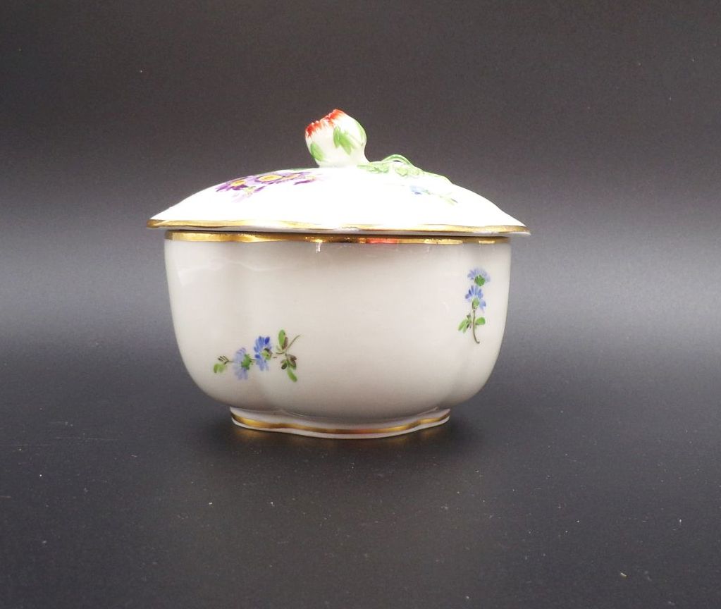 Alte Zuckerdose Meissen Blumen Dekor 2 Wahl Alte Zuckerdose Meissen Blumen Dekor 2 Wahl