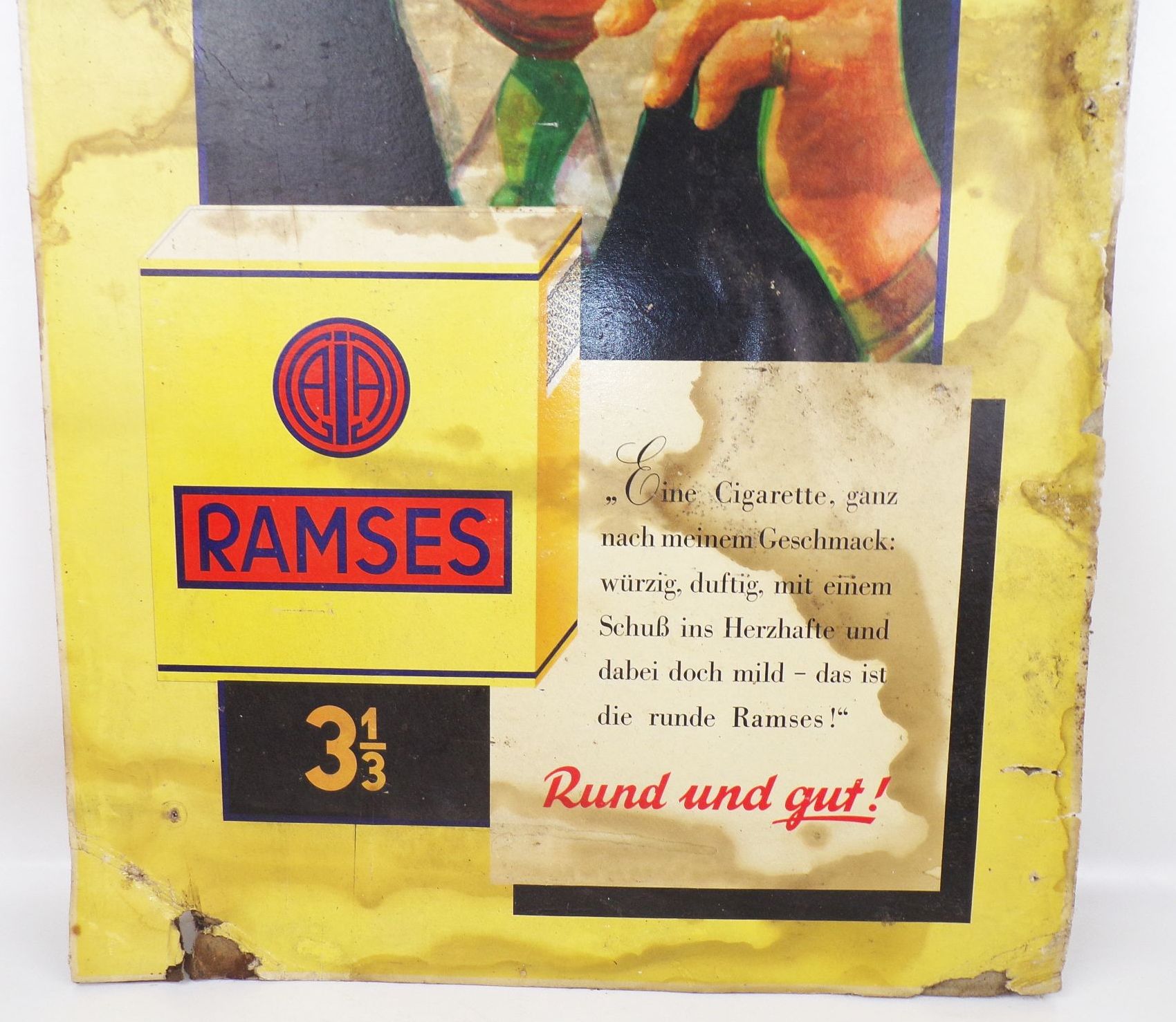 Altes Pappschild Ramses Zigaretten 1930er 