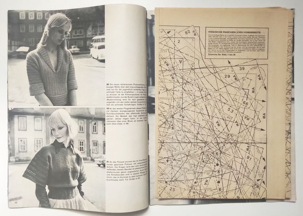Mode Zeitschrift Modische Maschen Nr 3 mit Schnittmuster 1976