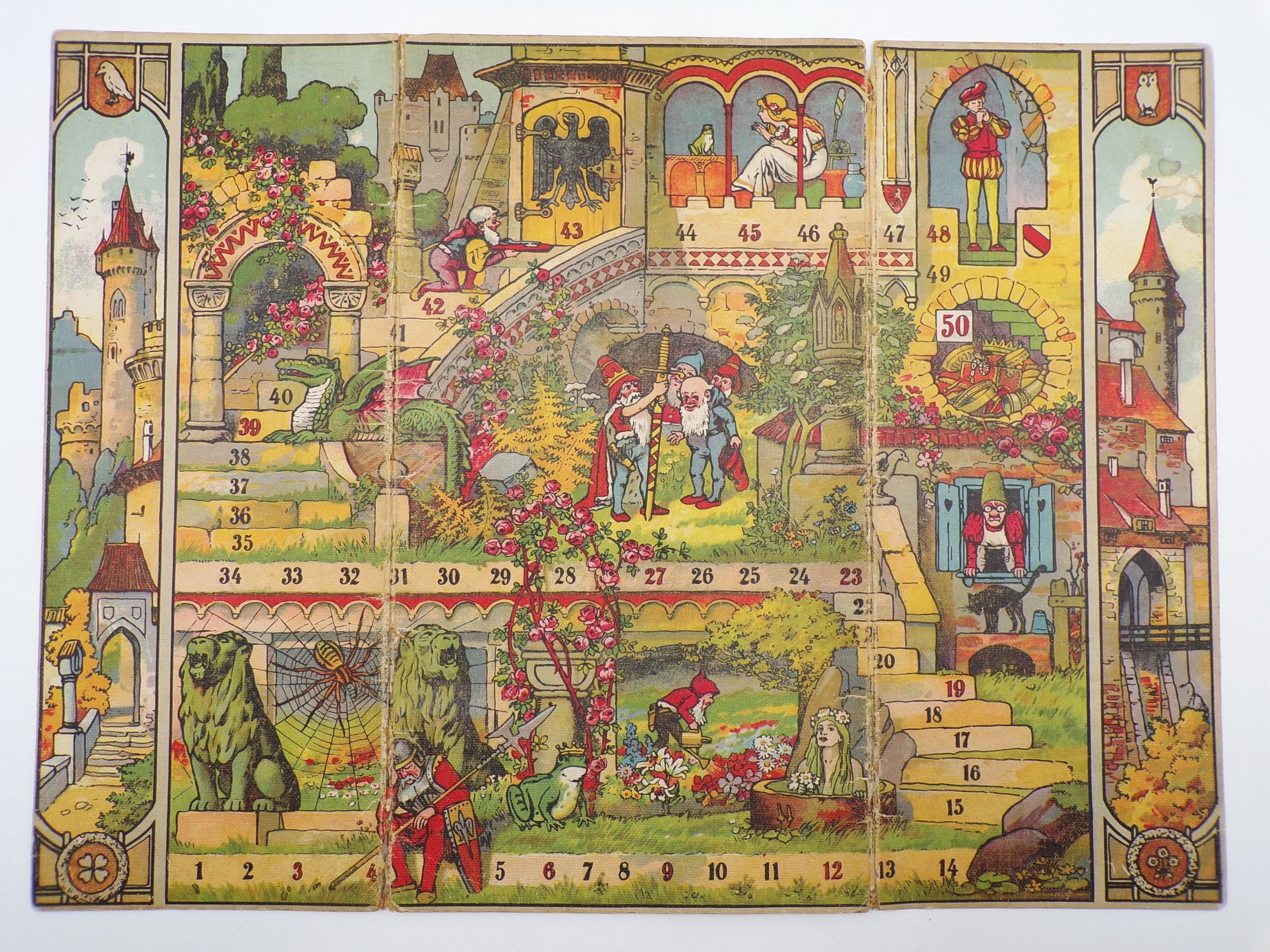 Alter Spielplan Märchen Zwerge Wichtel Froschkönig um 1930