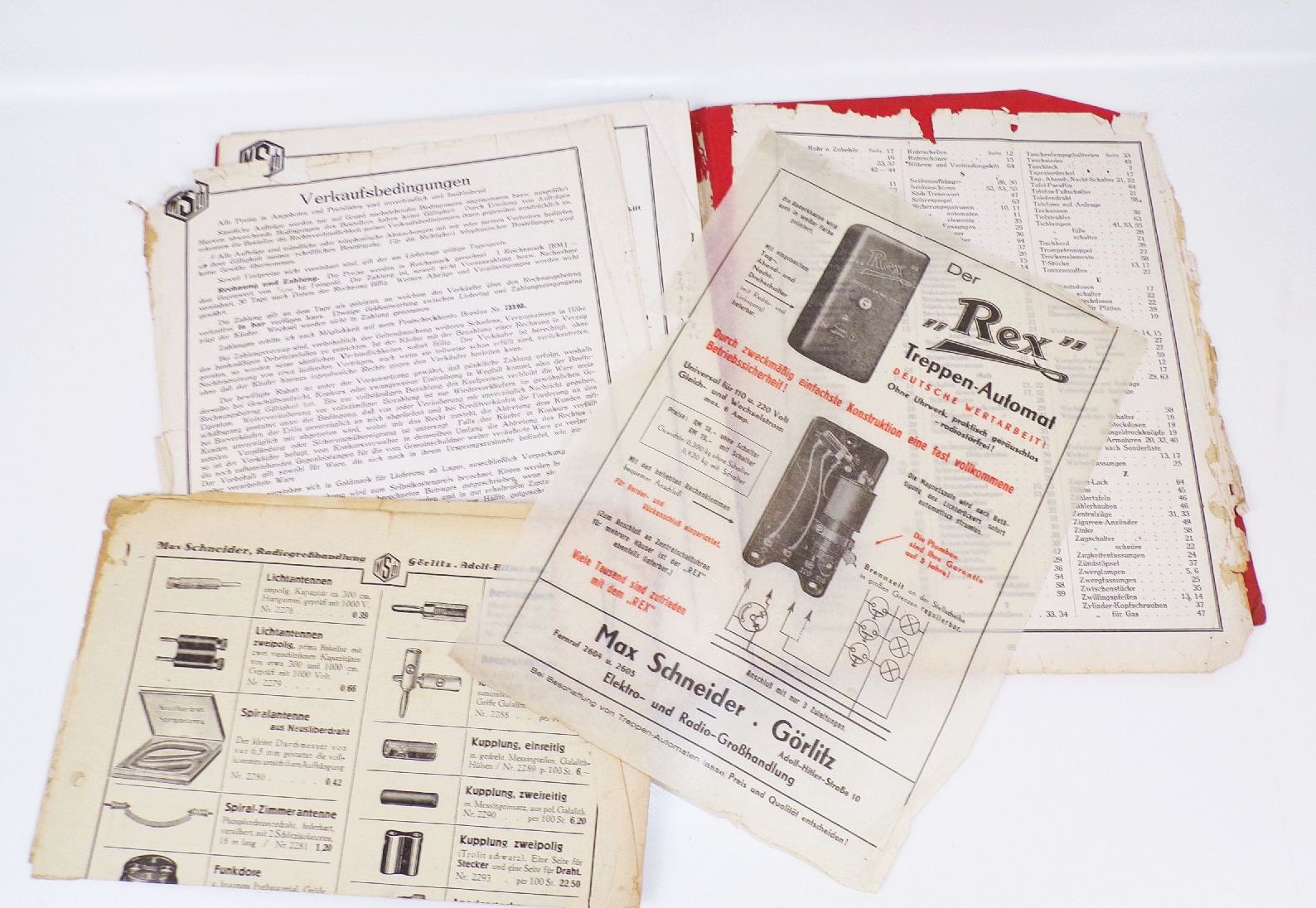 Lampen Katalog Max Schneider Görlitz 1936 Batterien Leuchtmittel Old 