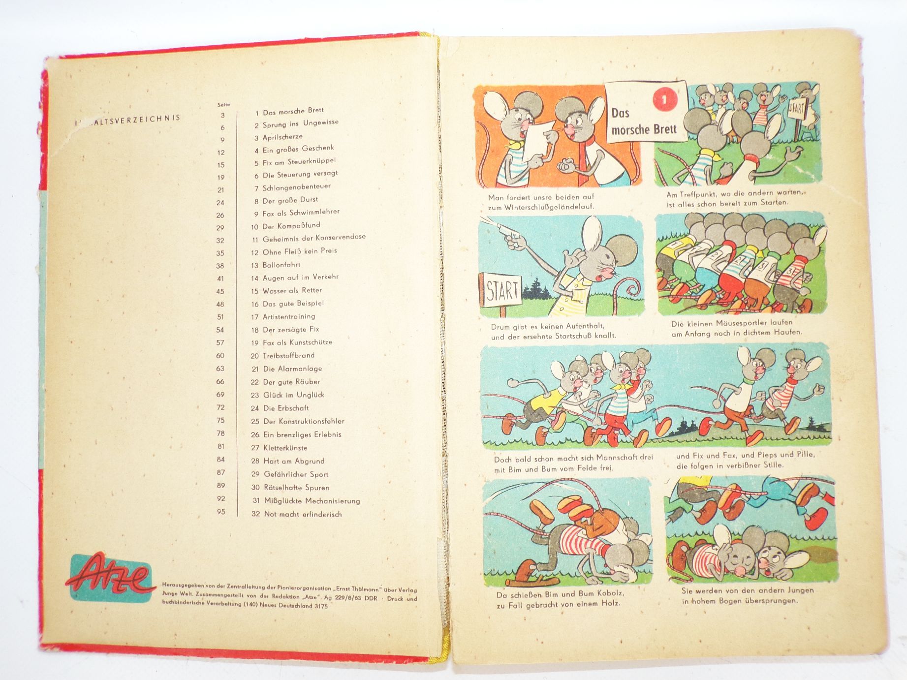 Fix und Fax Lustige Mäuseabenteuer Jürgen Kieser Comic 1965 Atze Rot Buch