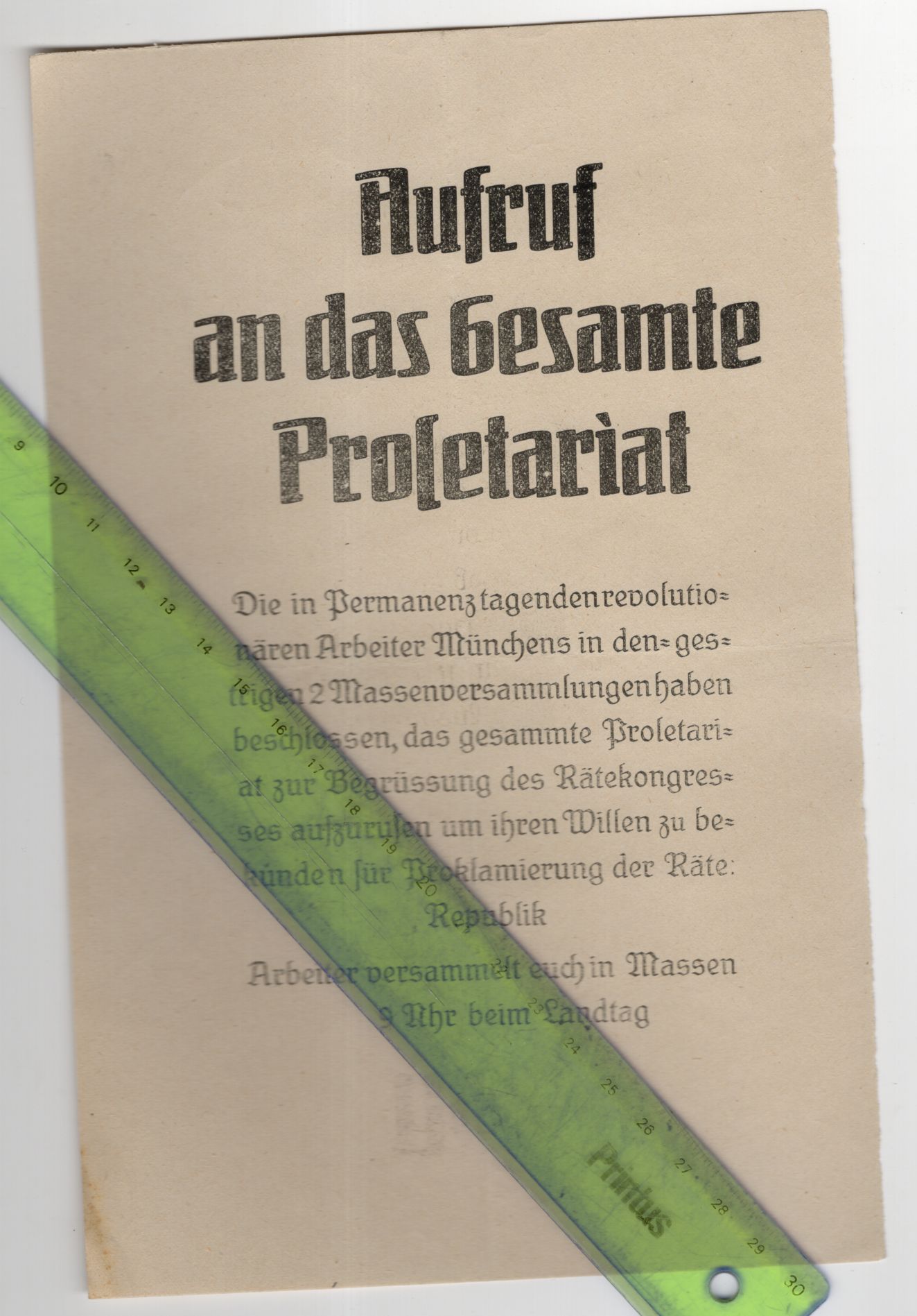Flugblatt Arbeiter versammelt die Massen Aufruf Revolution KPD Proletariat 