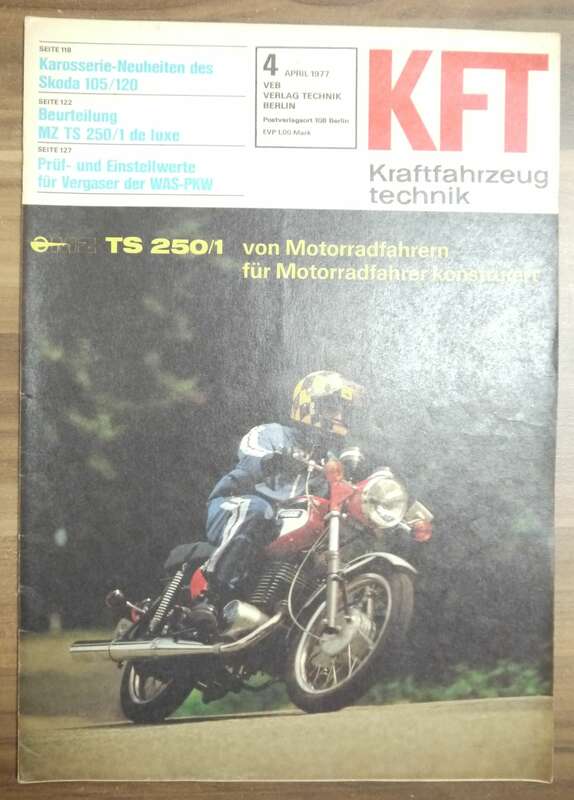 VEB Berlin April 1977 DDR KFT Fahrzeugtechnik TS 250 1 Skoda 105 120