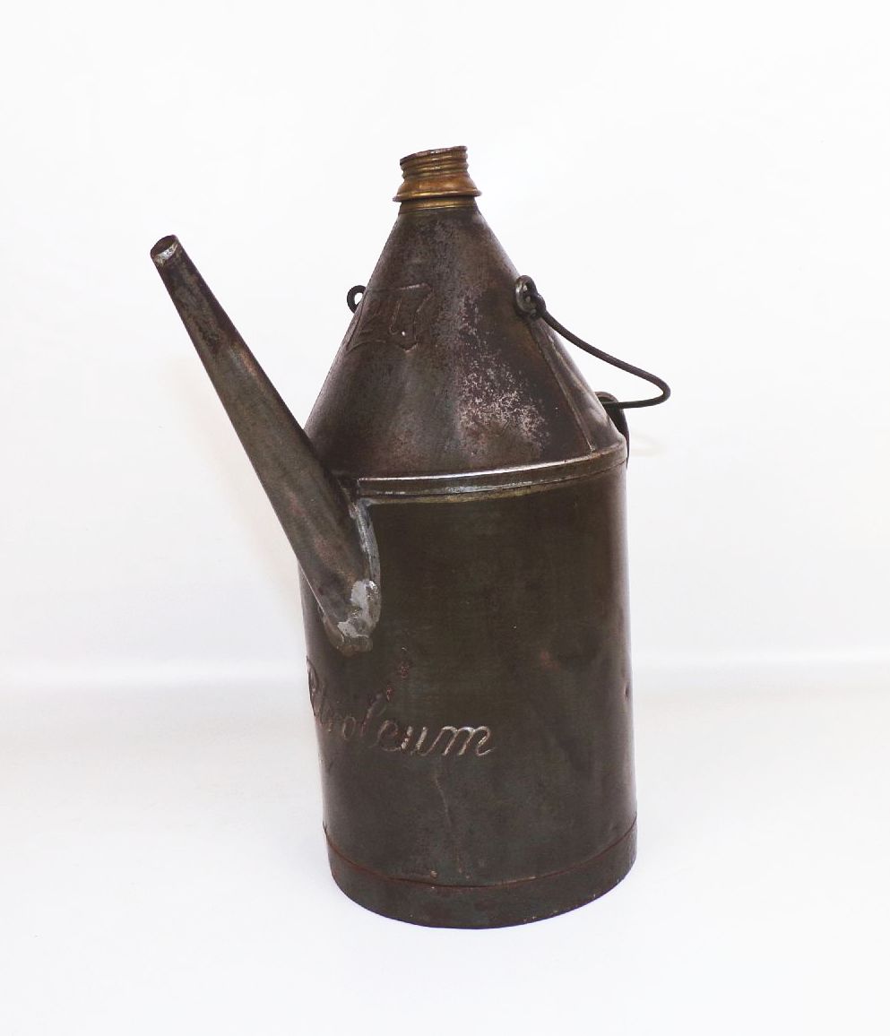 Alte Petroleum Kanne 2 Liter Blech Metall Oldtimer Garage Deko