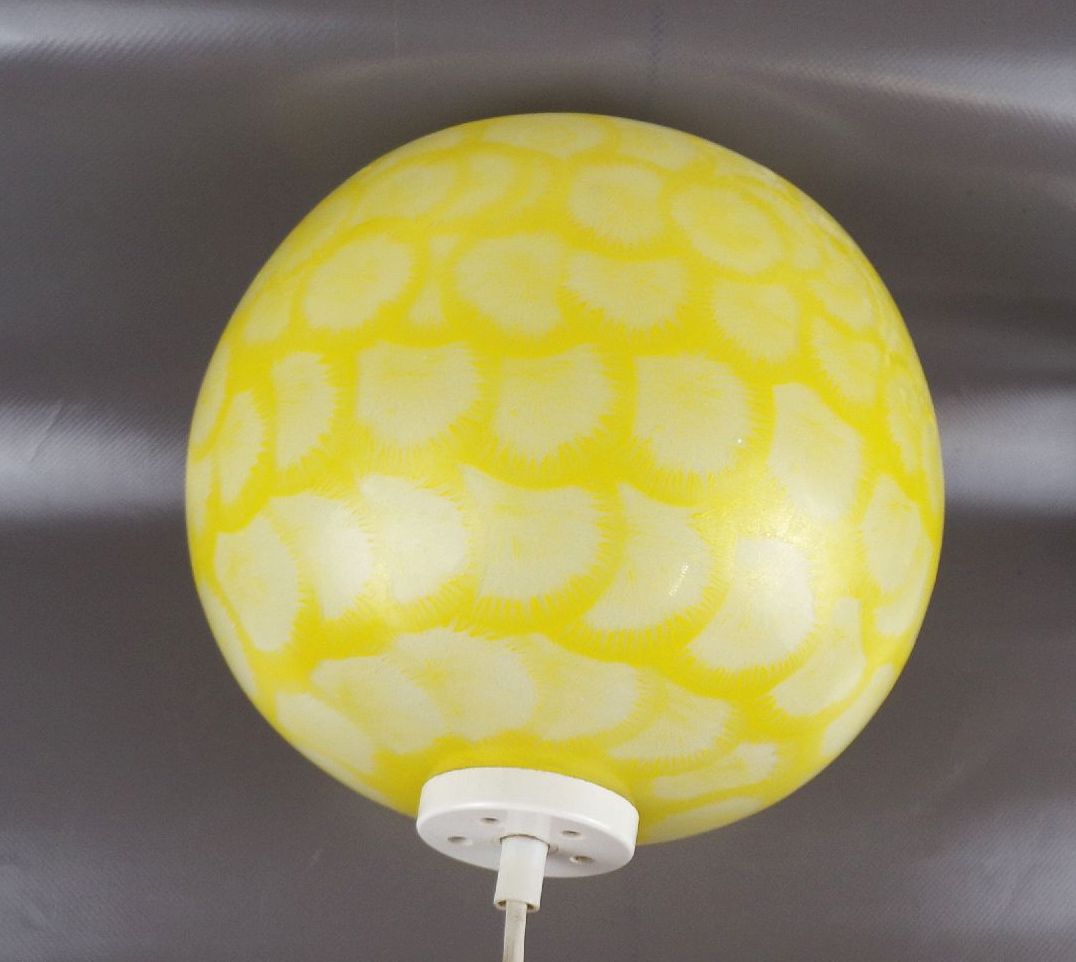 Alte Deckenleuchte Gelb Blumen Rund E27 Deckenlampe Retro Look