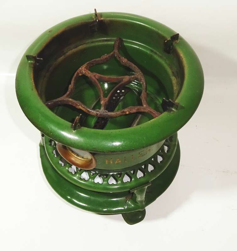 Original Haller Kocher Emaille Grün Camping Petroleum Vintage Deko
