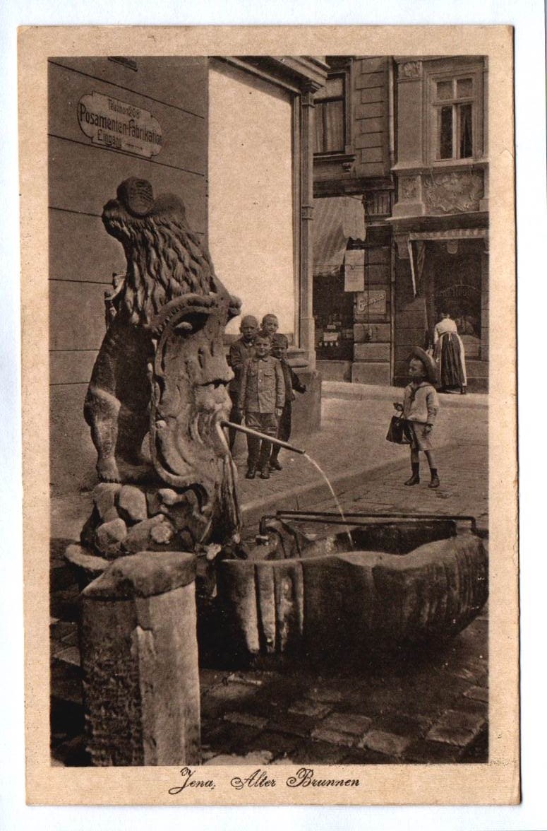 Ak Thüringen Posamenten Fabrikation Jena alter Brunnen Ak Thüringen Posamenten Fabrikation Jena alter Brunnen