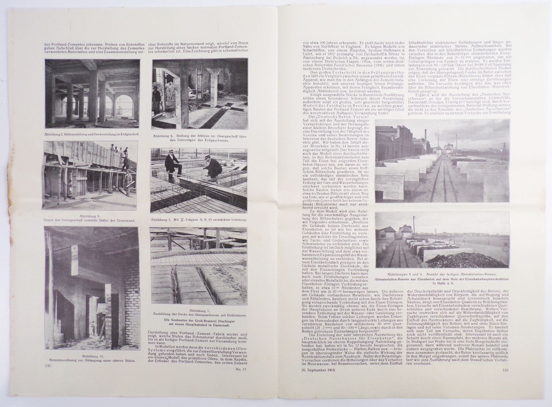 Deutsche Bauzeitung 4 Stück 1913 Bromberg Brückenbau Beton 