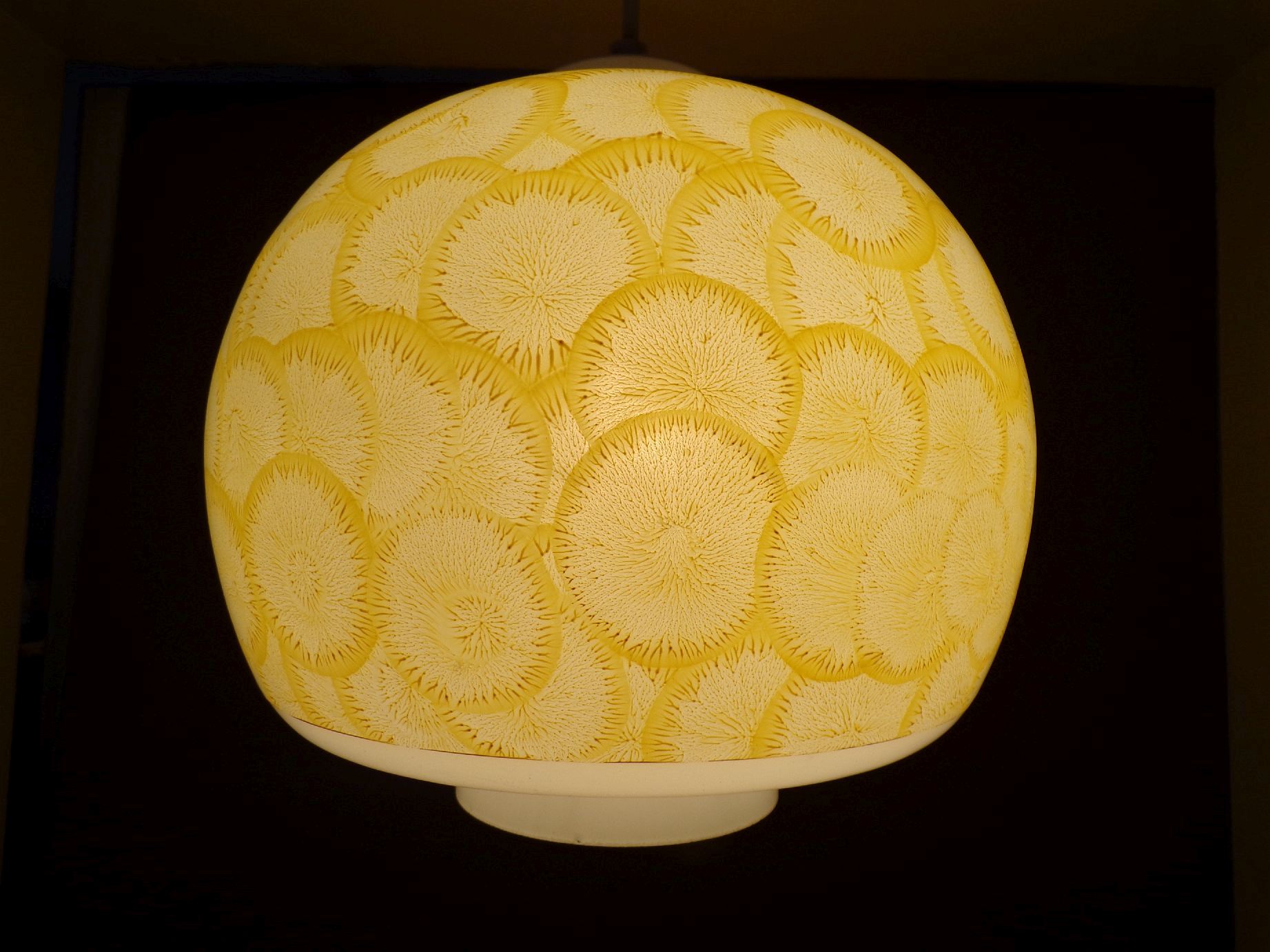 Alte Deckenleuchte Gelb Blumen Rund E27 Deckenlampe Retro Look