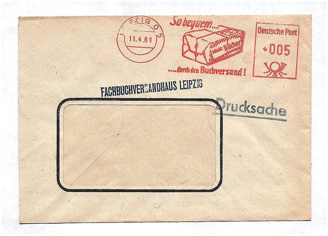 Drucksache Fachbuchversandhaus Leipzig 1961 DDR Briefkuvert