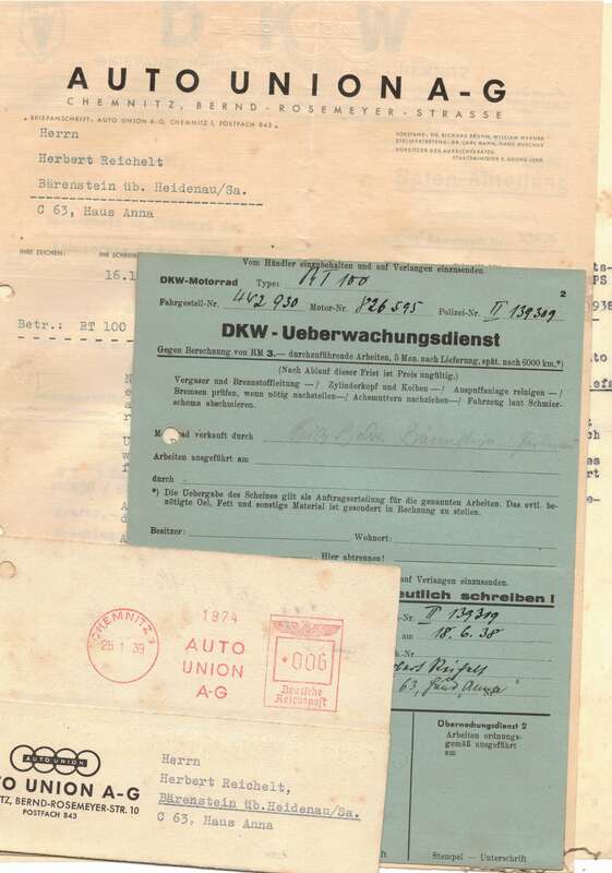 DKW Briefkopf Überwachungsdienst Ratenzahlung 1938 !