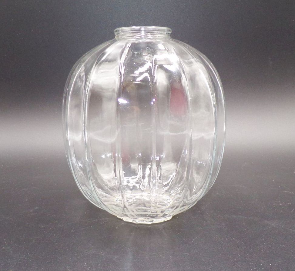 Altes Lampenglas transparent Facetten Glaselemente Vase Antik Vintage