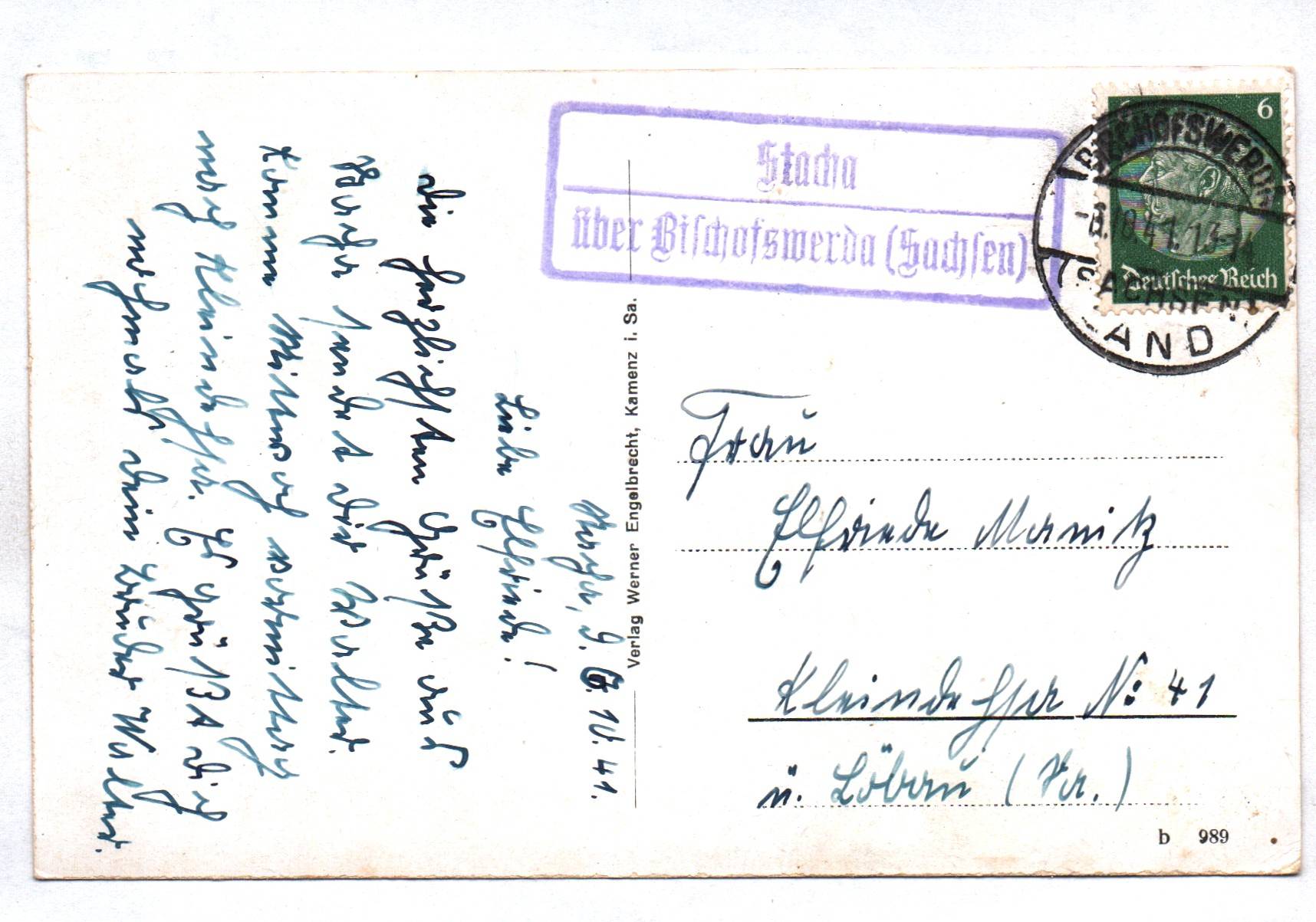 Ak Gruß aus Pohla Stacha Katzers Einkehrhaus 1941 Stempel Bischofswerda Ak Gruß aus Pohla Stacha Katzers Einkehrhaus 1941 Stempel Bischofswerda