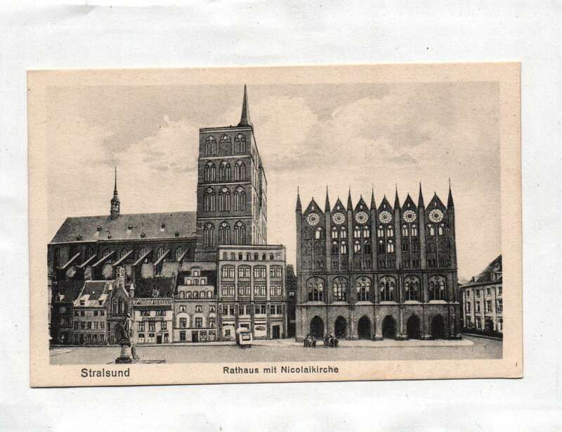 Ak Stralsund Rathaus mit Nicolaikirche