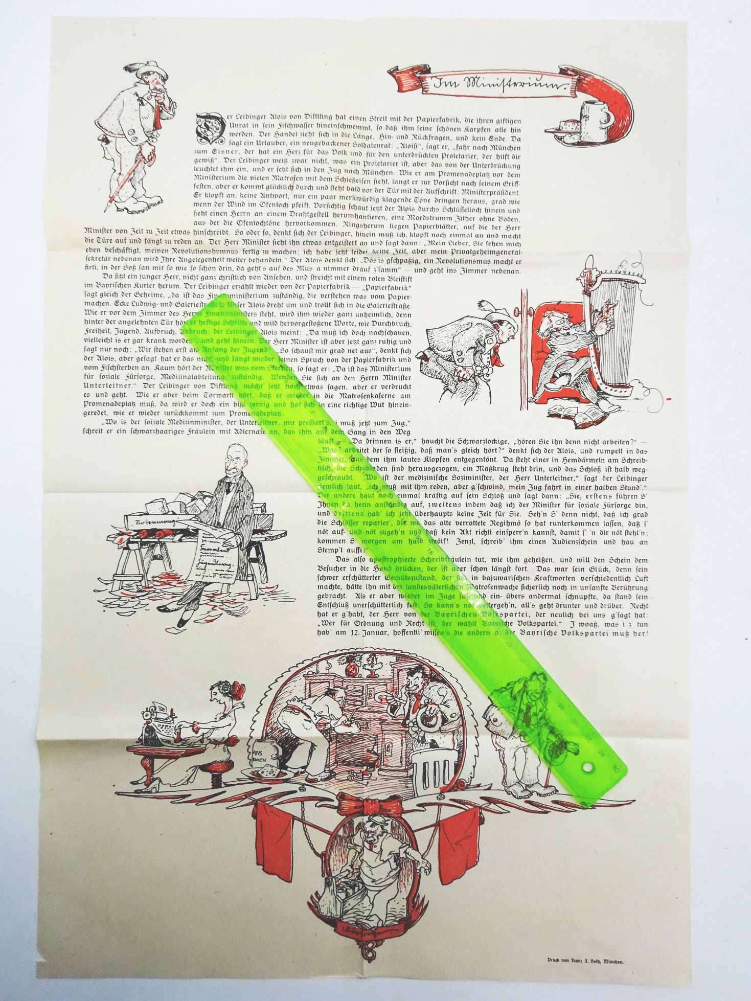 Satirischer Aushang gegen Kurt Eisner Bayerische Volkspartei 1919