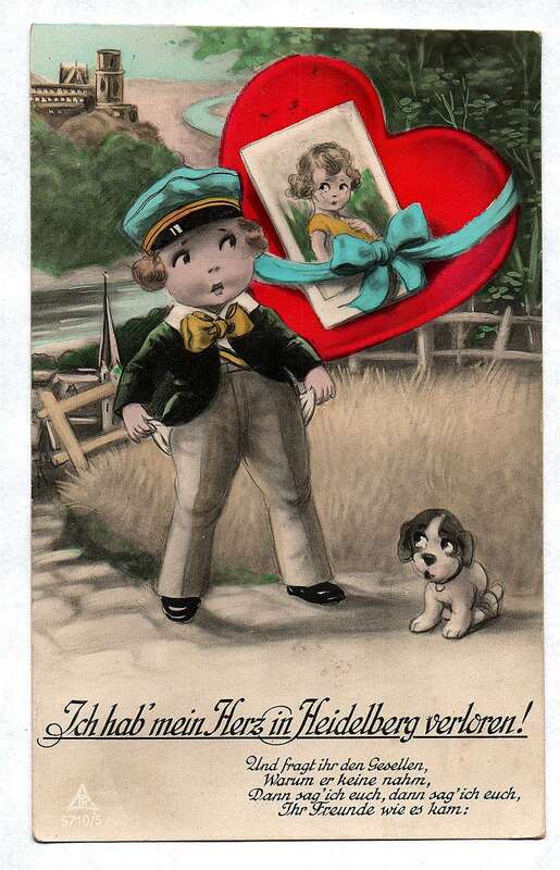 5 Stück Ansichtskarte Ich hab mein Herz in Heidelberg verloren