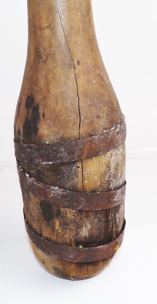 Alter Pin Holzkegel Kegeln Vintage Dekoration