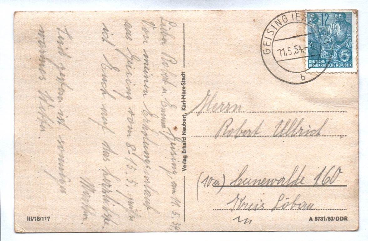 Ak Geising Erzgebirge Ort DDR 1954 Sachsen Ak Geising Erzgebirge Ort DDR 1954 Sachsen