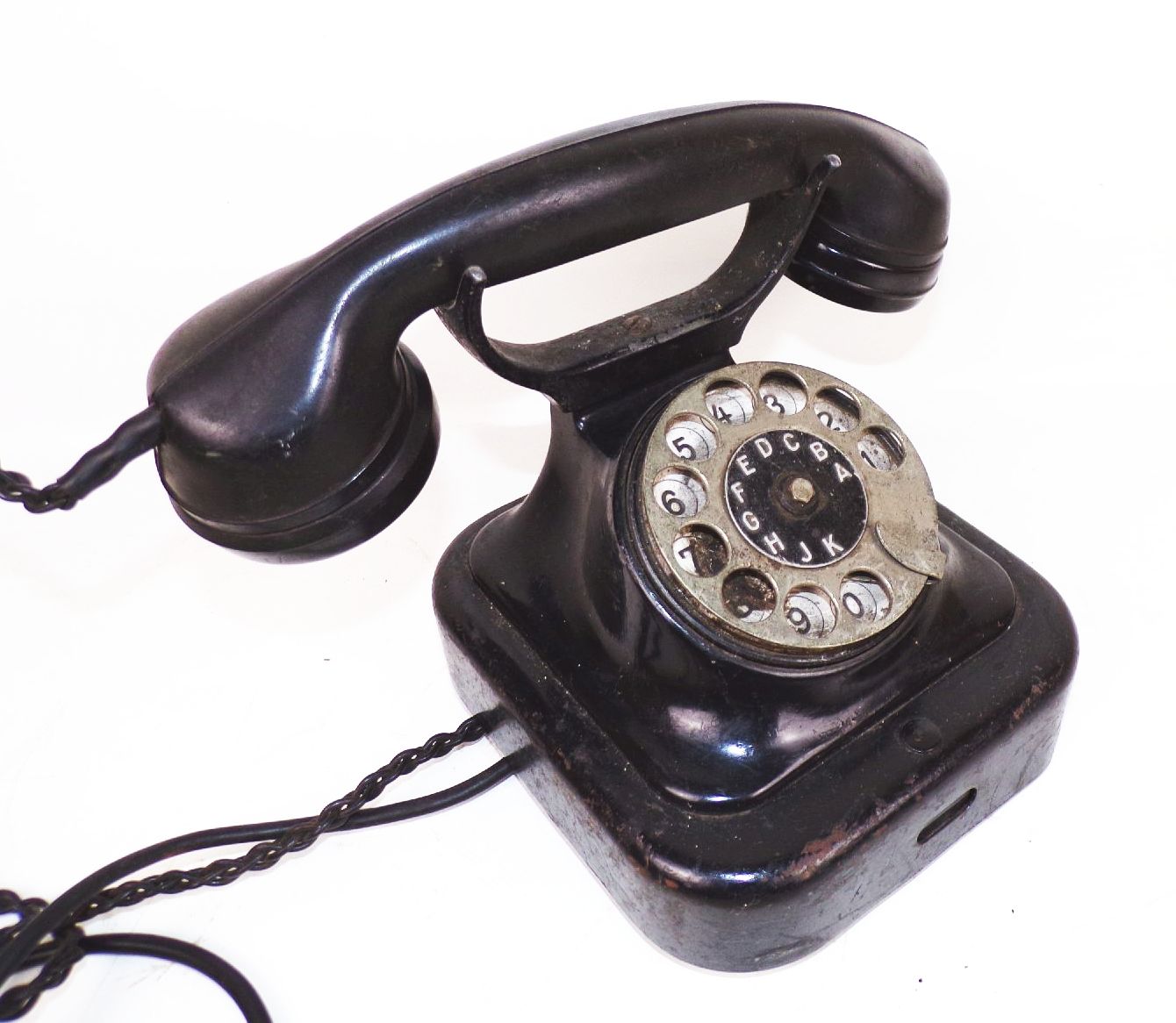 Altes Telefon Wählscheibe Schwarz Metall Loft Deko