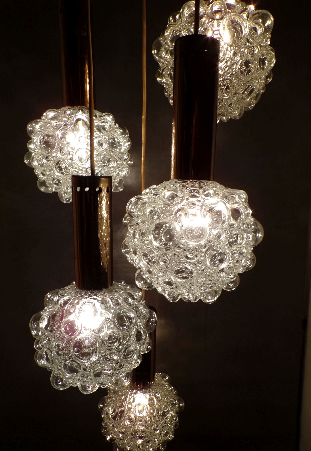 Alte Bubble Pendellampe 1970er DDR Kaskadenlampe Vintage Deckenlampe Alte Bubble Pendellampe 1970er DDR Kaskadenlampe Vintage Deckenlampe