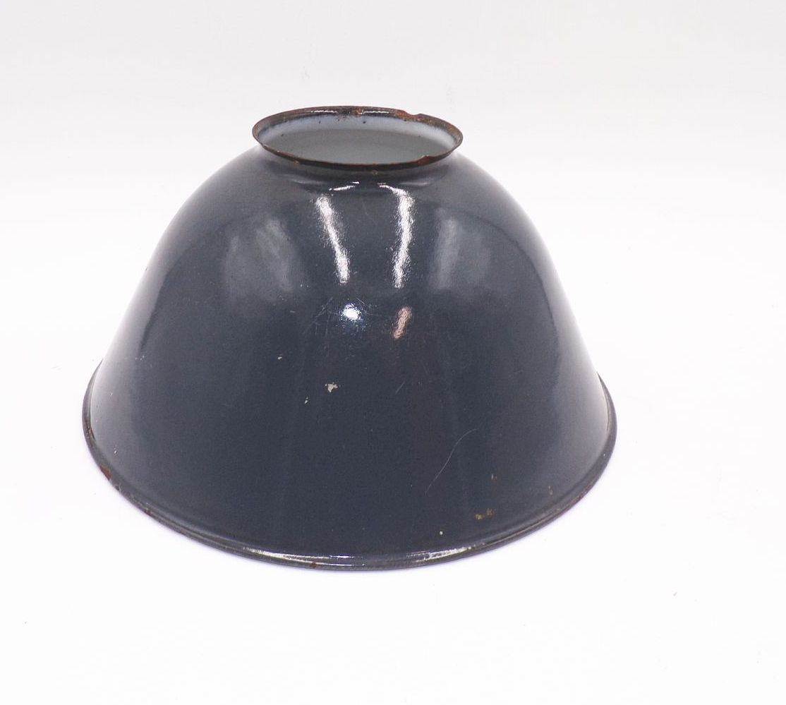 Alter Siemens Emaille Lampenschirm Grau Weiß Email Industrie Design