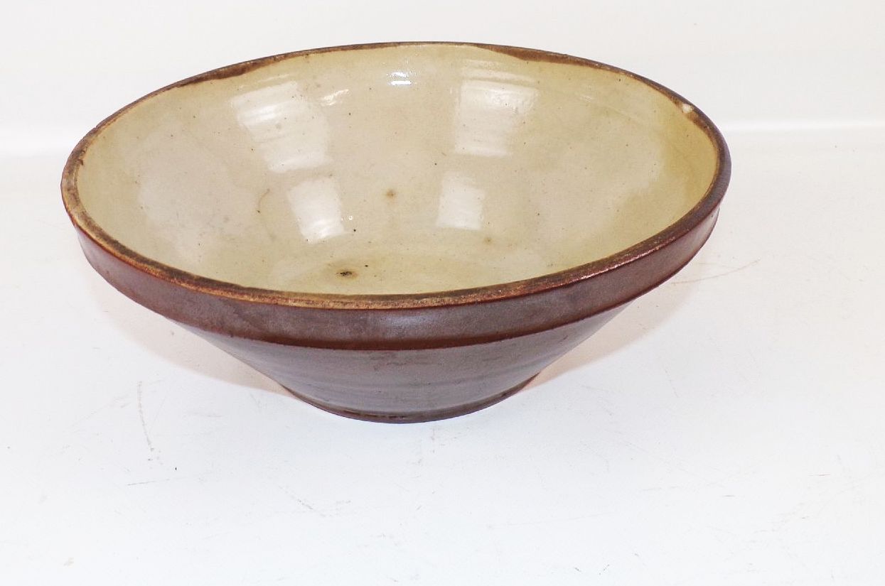 Bäuerliche Schüssel Keramik 2 Stück Braun Deko