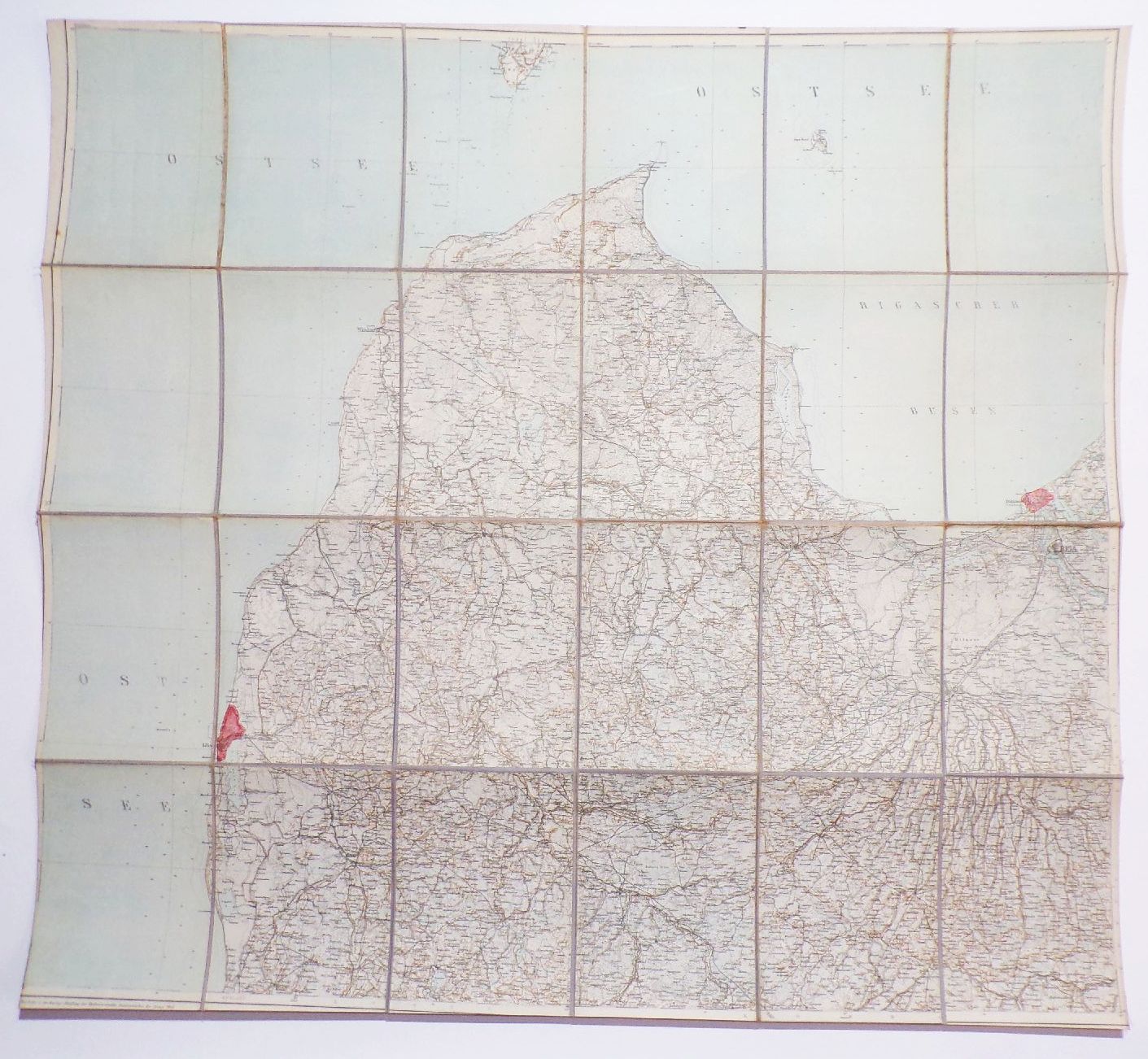 Alte Landkarte 1 Wk Libau Riga Windau Dünamünde Kurland Lettland 1915 