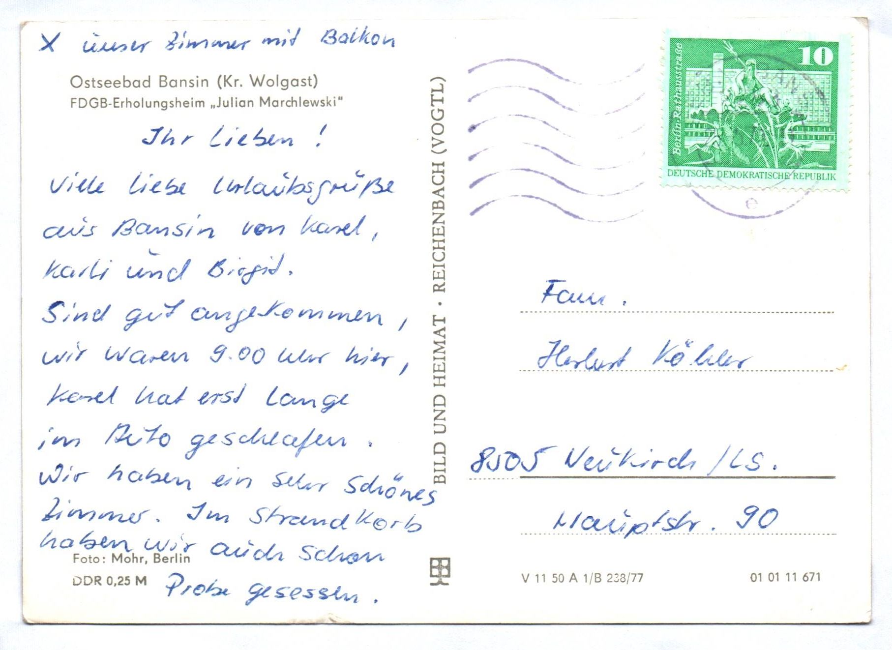 Ak Ostseebad Bansin Kreis Wolgast FDGB Erholungsheim DDR Ak Ostseebad Bansin Kreis Wolgast FDGB Erholungsheim DDR