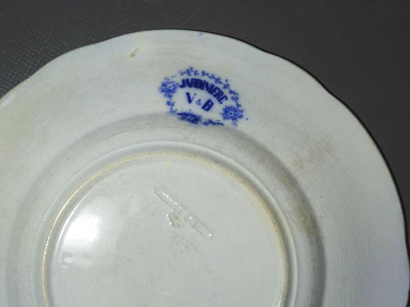 Villeroy Boch Jardiniere 2 Speiseteller Blau Blumen alte Steingut Teller