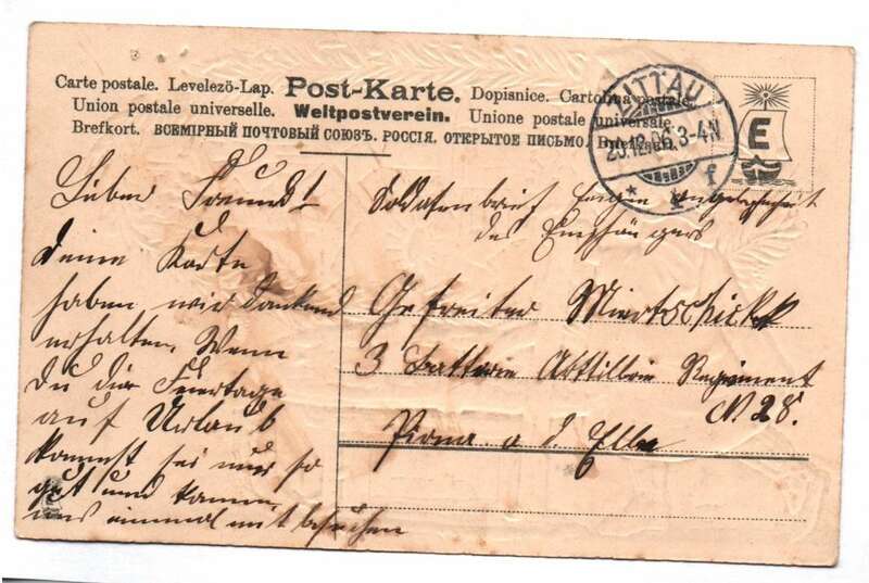 Ak Mädchen mit Stollen und Schlitten Weihnachten 1906 gold geprägt