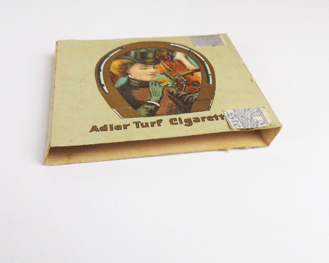Alte Zigarettenschachtel Adler Turf Cigaretten Kaiserreich Papierdose