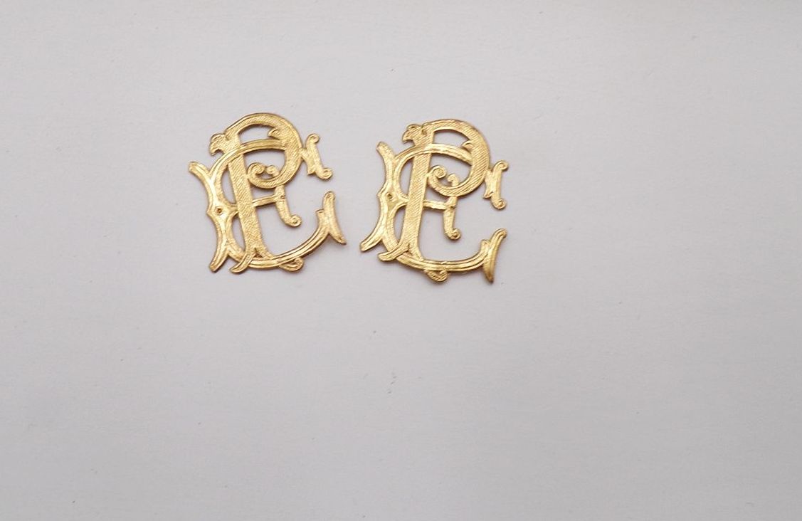 Monogramm Album um 1900 geprägte Papier Initialien 