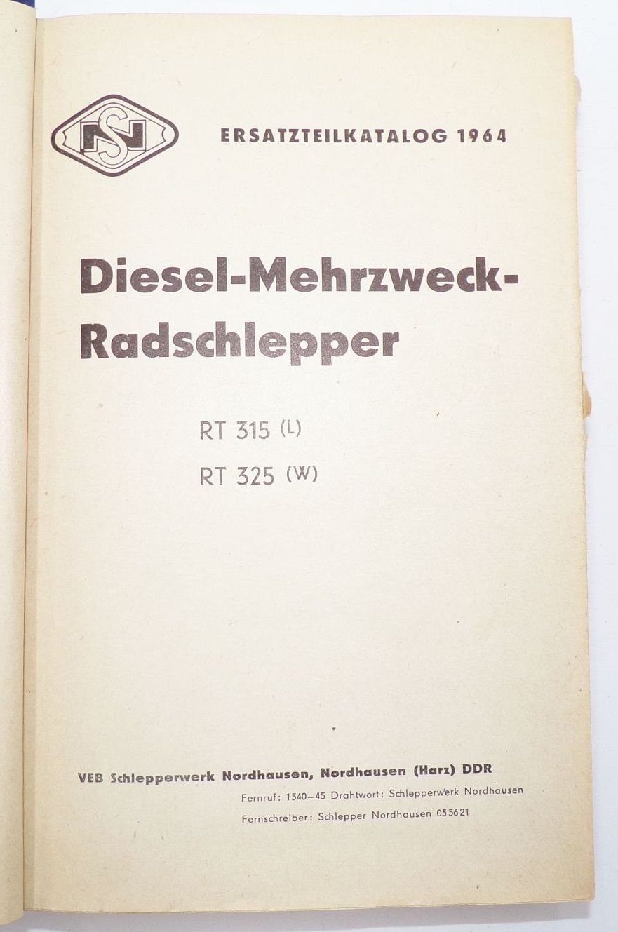 Ersatzteilkatalog Famulus 36 Type RT315 40 Type RT325 Nordhausen Original