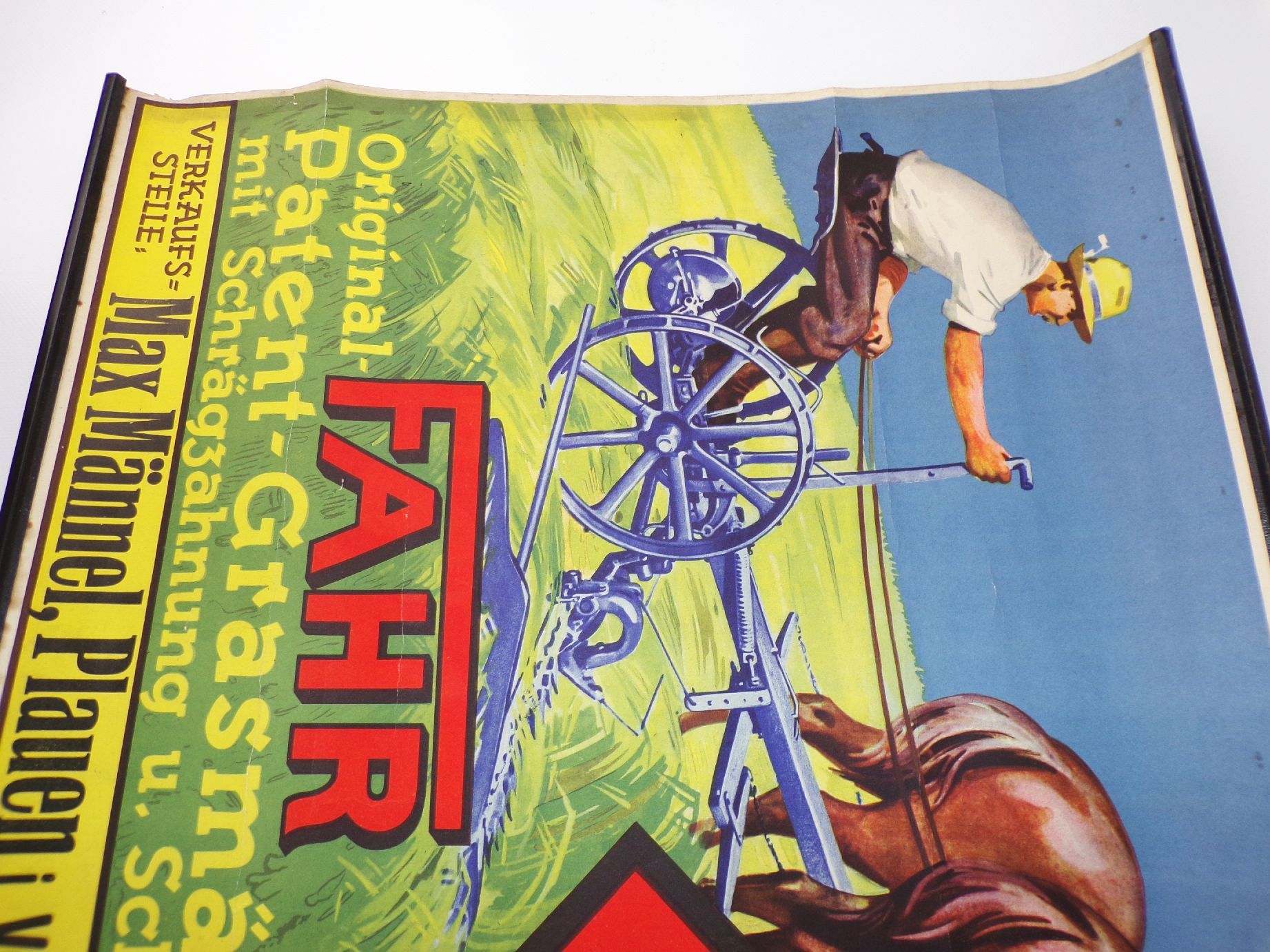 Altes Plakat Fahr Grasmäher Landtechnik Männel Plauen Landwirtschaft 1930 er Altes Plakat Fahr Grasmäher Landtechnik Männel Plauen Landwirtschaft 1930 er