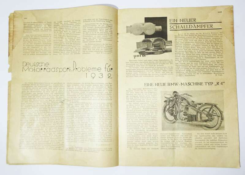 Das Motorrad Heft 46 / 1931 Imperia Zwerg, Fallstromvergaser, BMW Typ R4 !