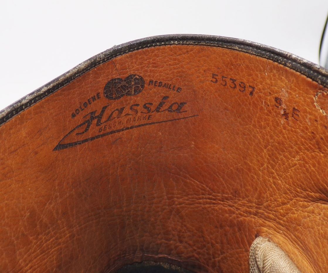 Alte Hassia Reiterstiefel Schwarz Lederstiefel Stiefel Größe 42 