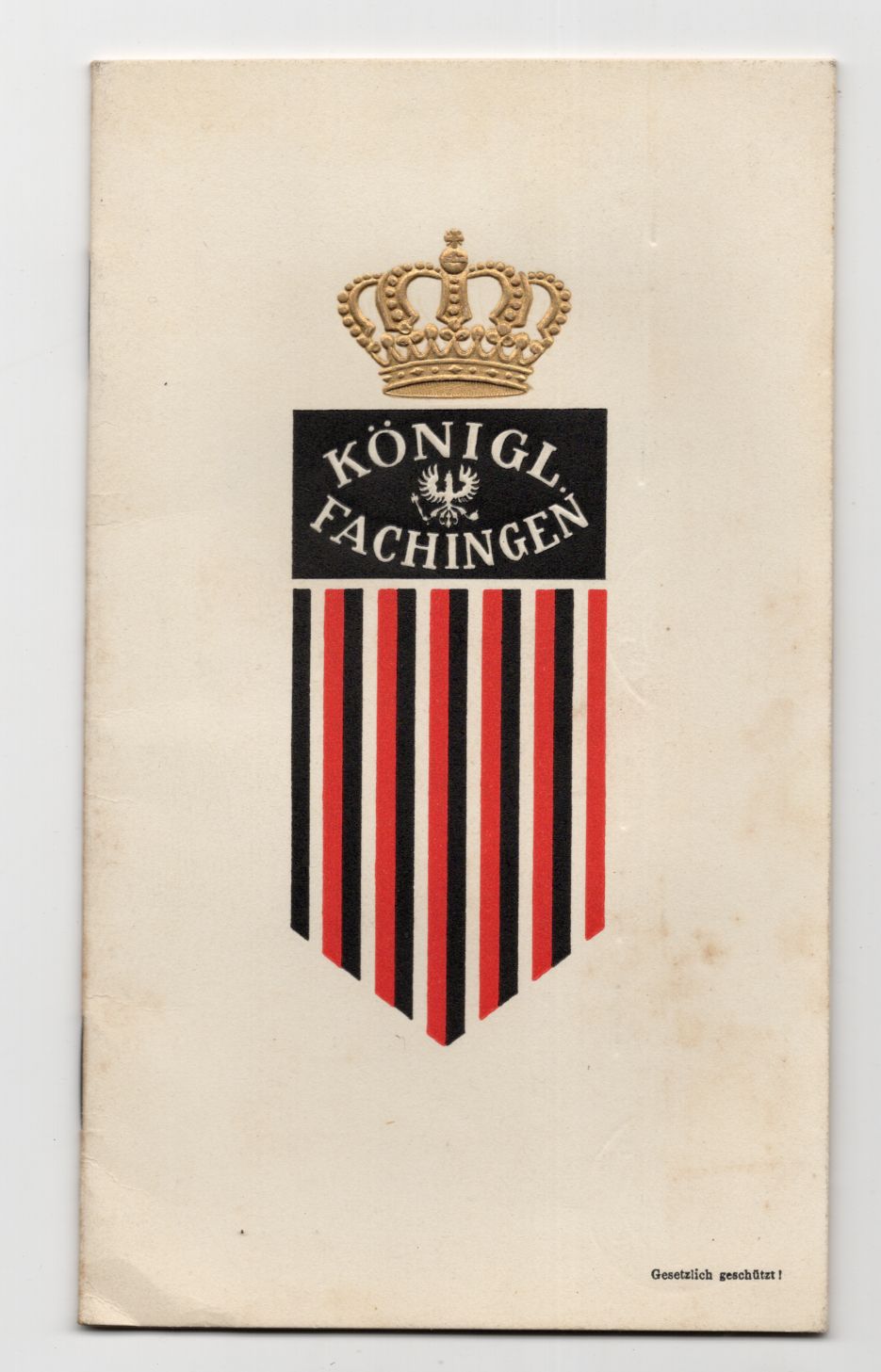 Reklame Heft Königlich Fachingen Mineralwasser bei Wiesbaden um 1930