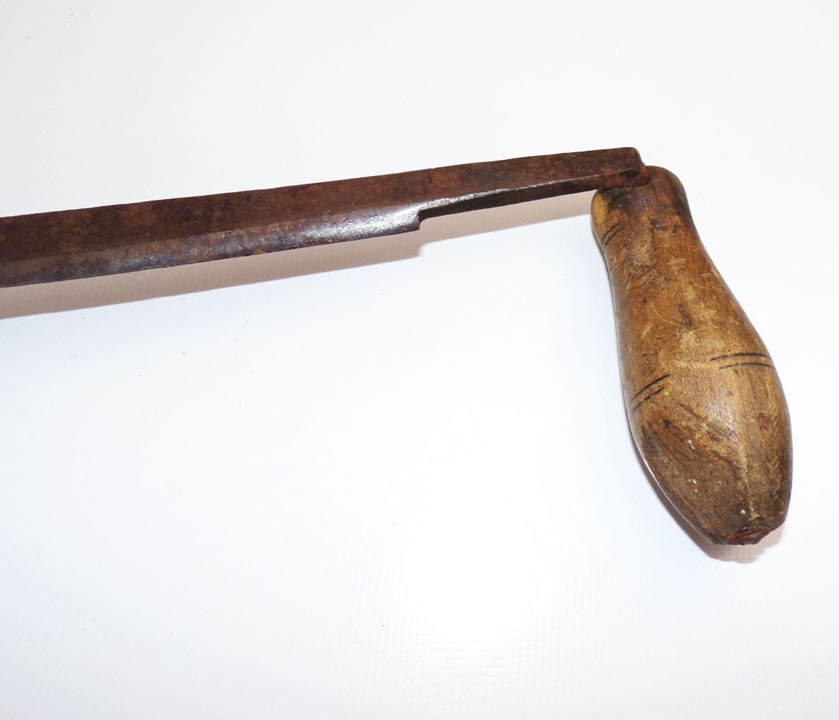 Altes Zieheisen mit Holzgriffen antik Werkzeug Schäleisen Ziehmesser 