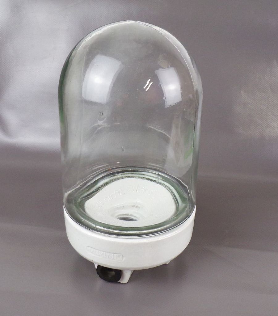 Alte Glaskolbenlampe Keramik Glas E27 Kellerlampe Leuchte Industrie Design